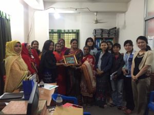 Women from Myanmar and Bangladesh exchanged ideas and approaches on how to educate and support garment workers on knowing claiming their rights and understanding their responsibilities.